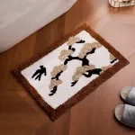 Soft Tufted Pine Plant Bath Mat with Anti-Slip Backing
