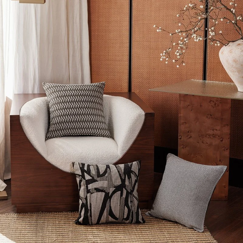 Nordic Geometric Jacquard Throw Pillow Cover 18 x 18 Inches