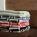 Nordic Black & White Geometric Knit Throw Blanket for Sofa, Bed & Outdoors