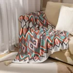 Bohemian Knitted Throw Blanket - Vintage Plaid Bed Cover & Sofa Towel