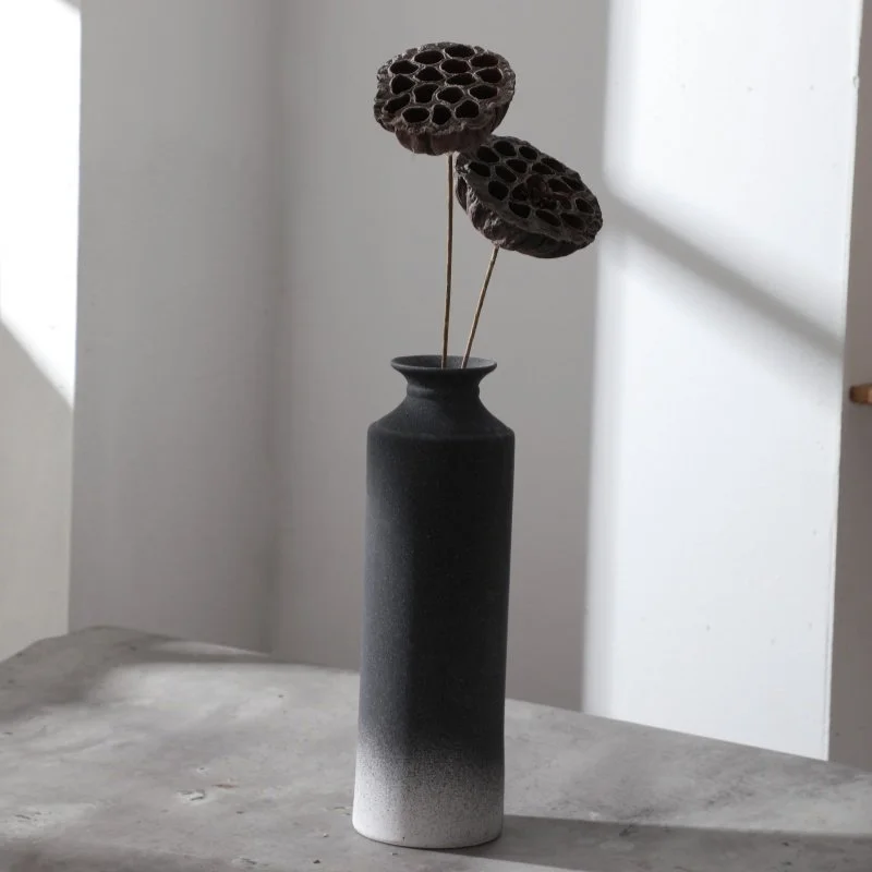 Modern Black & White Gradient Ceramic Vase