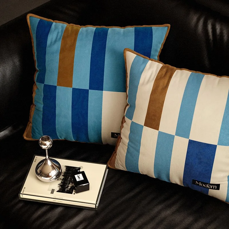 Striped Velvet Decorative Throw Pillow Cover 18" – Modern Bohemian Cushion