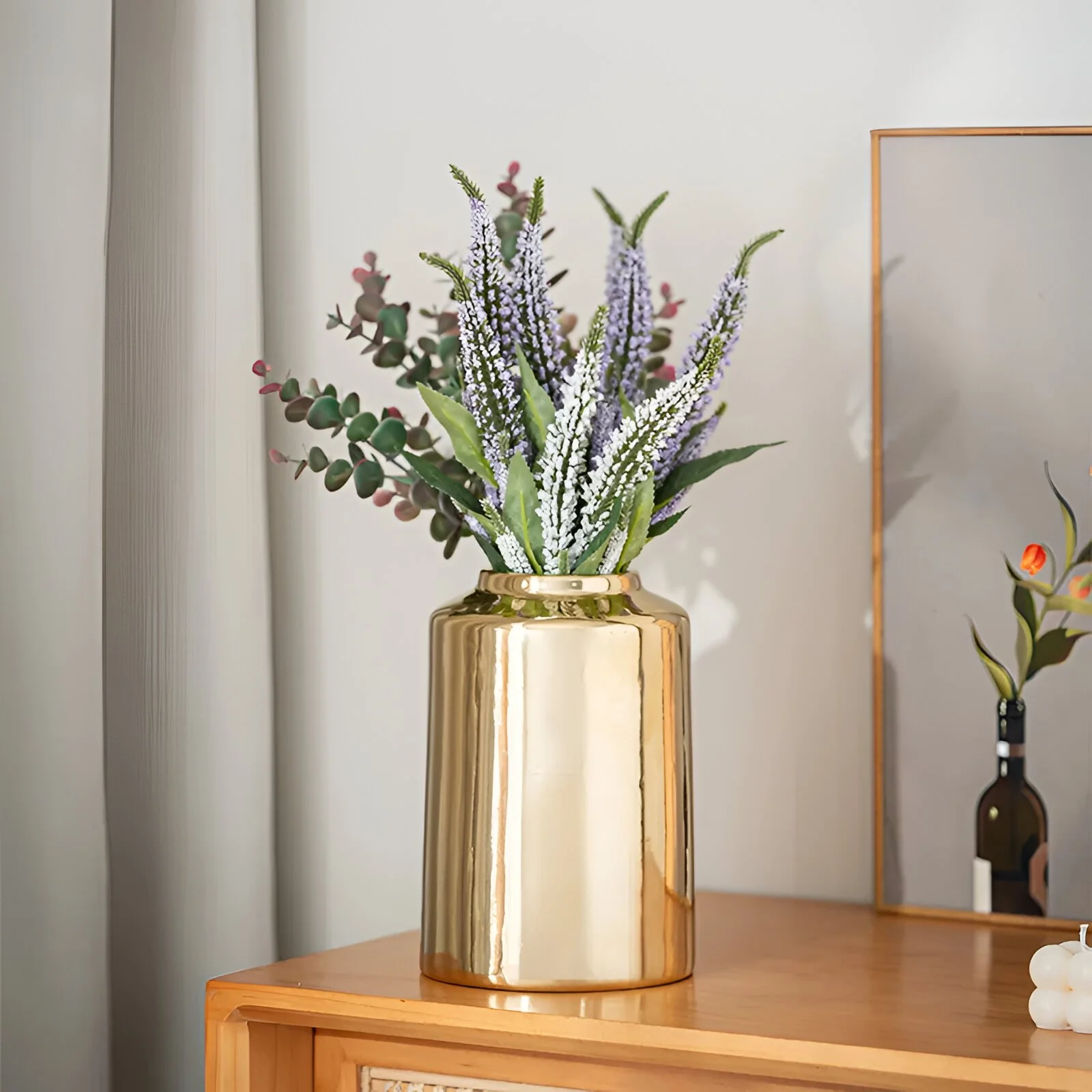 Luxury Electroplating Ceramic Vase Ornament for Modern Home Decor