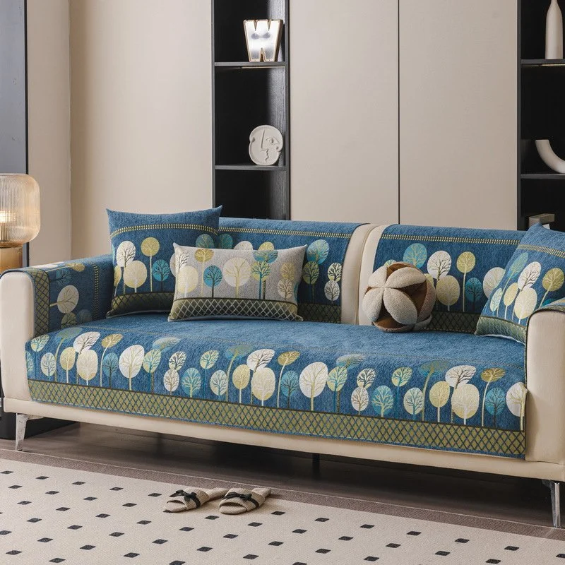 Modern Chenille Non-Slip Sofa Cushion Cover for All Seasons