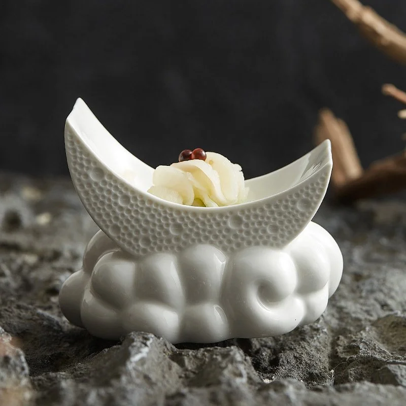 Luxury Crescent Ceramic Sauce & Appetizer Dish
