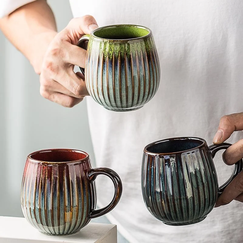 Large Retro Glaze Ceramic Mug