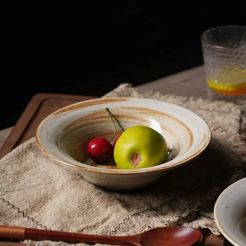 Wabi Sabi Hand Painted Stoneware Bowl Set – Rustic Glaze Tableware