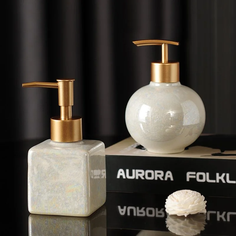 Luxury Ceramic Refillable Pump Bottles for Lotion, Soap & Shampoo