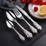 Elegant 4-Piece Stainless Steel Cutlery Set – Knife, Fork, Spoon