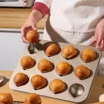 Chestnut Shaped Non-Stick Cake Baking Tray – 12 Grids for Chiffon Cakes, Cookies, and More