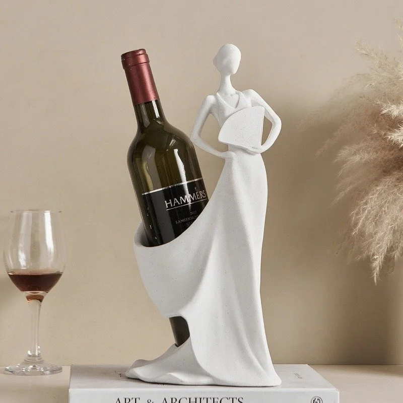 Elegant Resin Lady Figurine Wine Rack