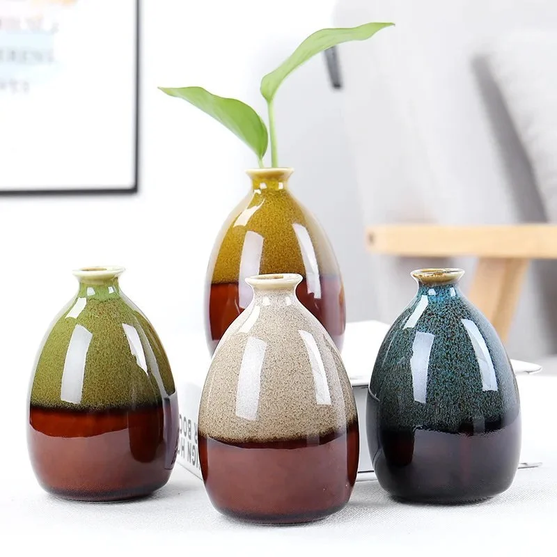 Nordic Handmade Ceramic Desktop Vase for Hydroponics & Dried Flowers