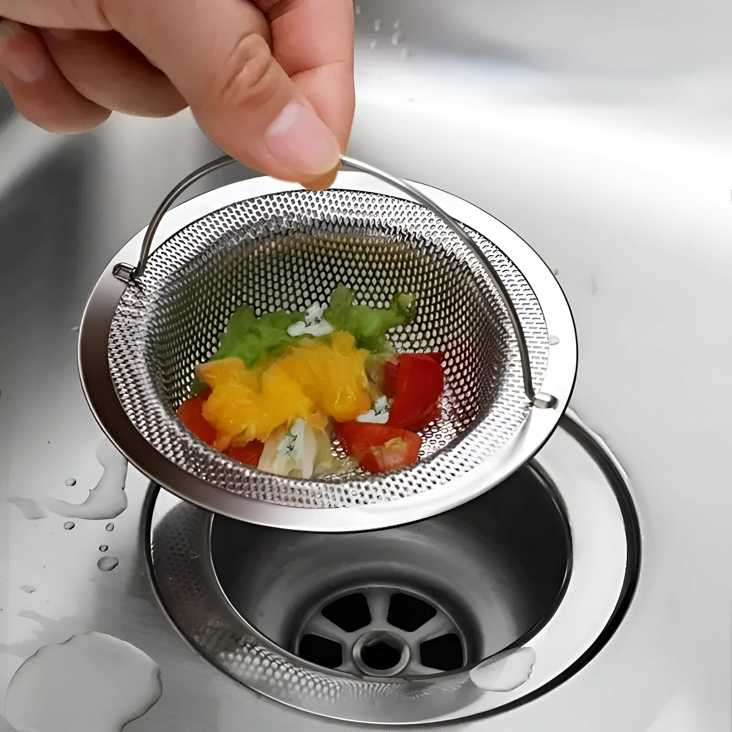 4Pcs Stainless Steel Kitchen Sink & Bathtub Drain Filter - Hair & Food Catcher