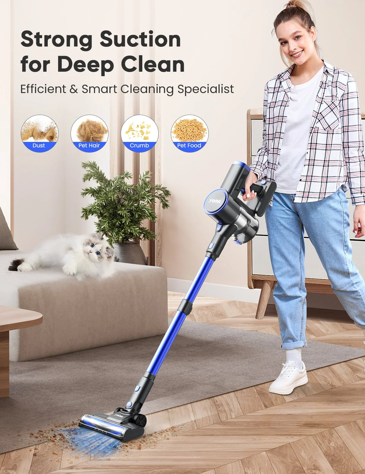 6-in-1 Cordless Stick Vacuum Cleaner - Powerful, Lightweight, Bagless