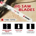 Fast Cutting T-Shank Jigsaw Blades Set for Wood, 10-Piece 6 TPI