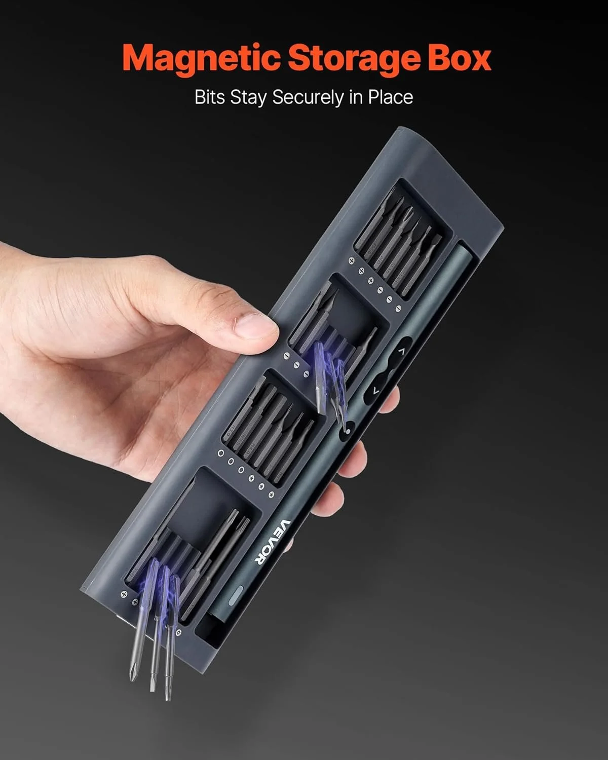 Electric Precision Screwdriver Set with 48 Bits, LED Light & Magnetic Case