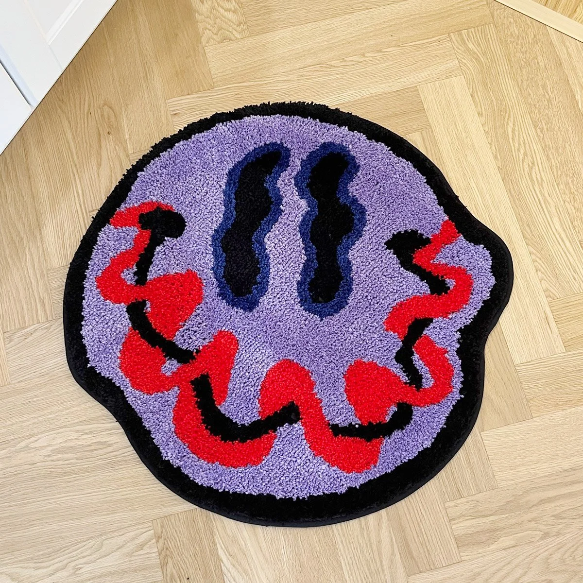 Trippy Smiley Face Tufted Rug