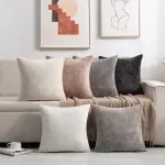 Double-Sided Chenille Solid Throw Pillow Cover 18x18 Inch