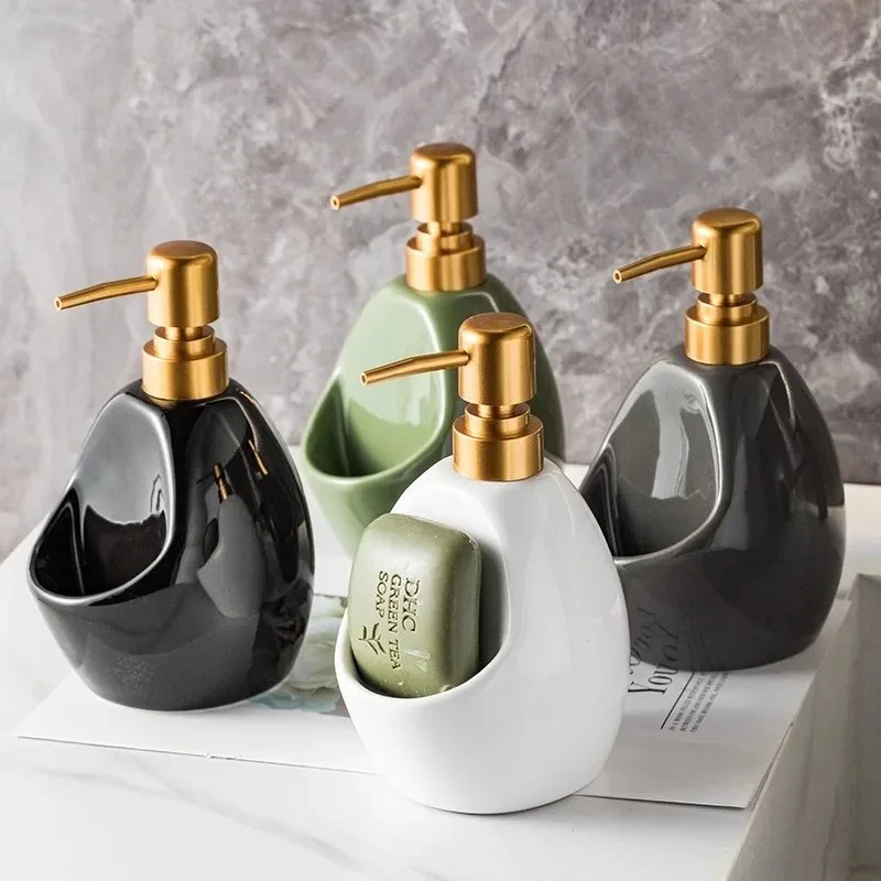Minimalist Ceramic Soap & Lotion Dispenser for Bathroom or Kitchen
