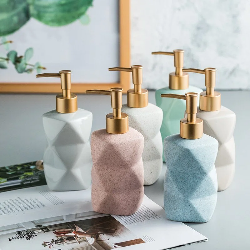 Nordic Glaze Ceramic Soap & Lotion Pump Bottle for Bathroom