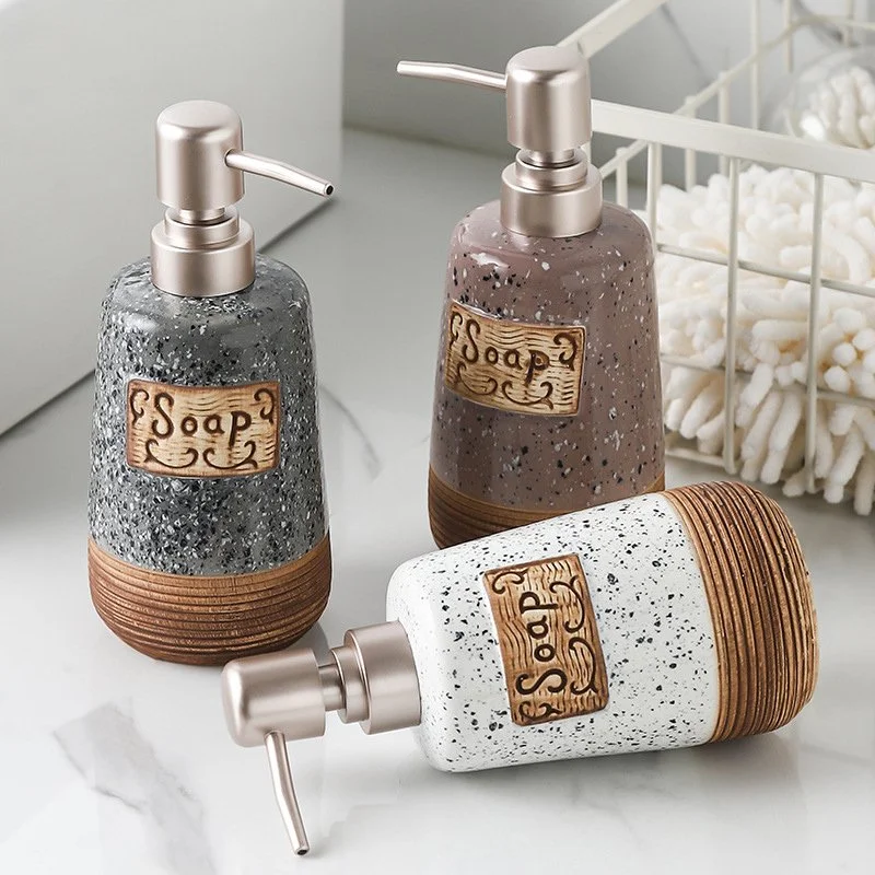 Marble-Style Ceramic Bathroom Pump Dispenser