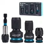 4-Piece Impact Socket to 1/4 Hex Converter Adapter Set
