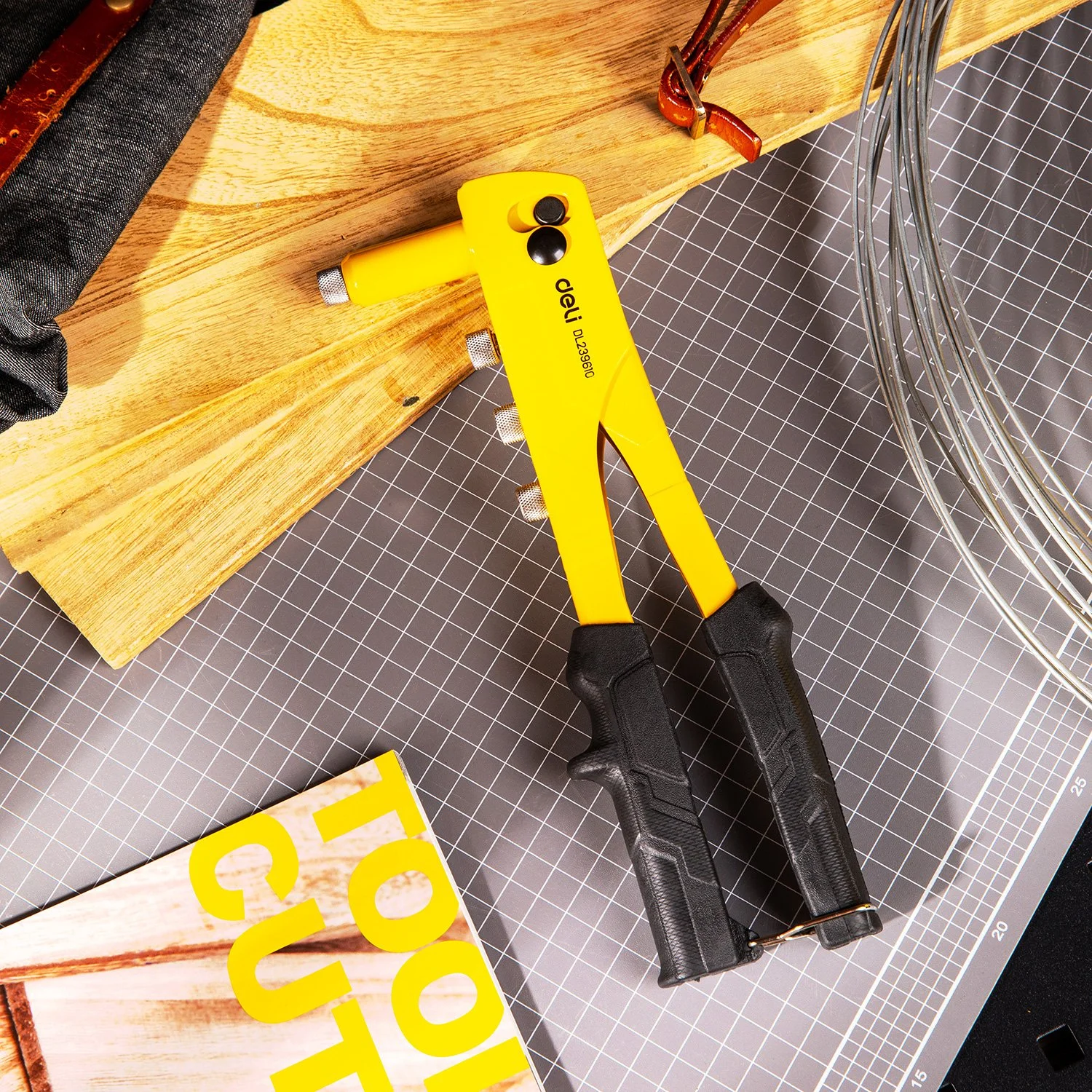 10.5-Inch Single-Hand Rivet Gun with Ergonomic Grip for DIY Projects