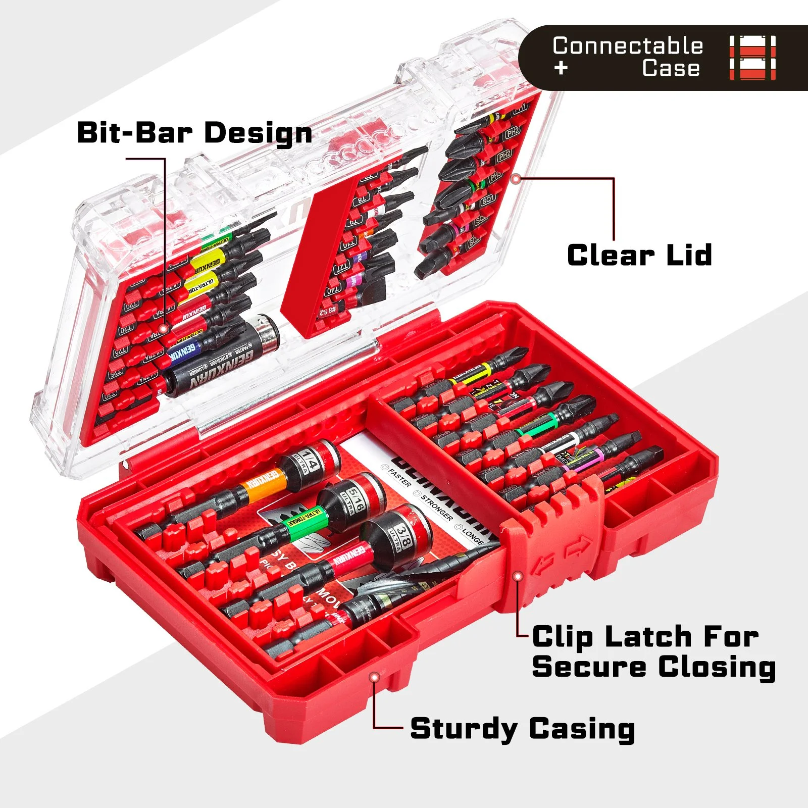 32-Piece Magnetic Impact Screwdriver Bit Set with Nut Drivers & Case