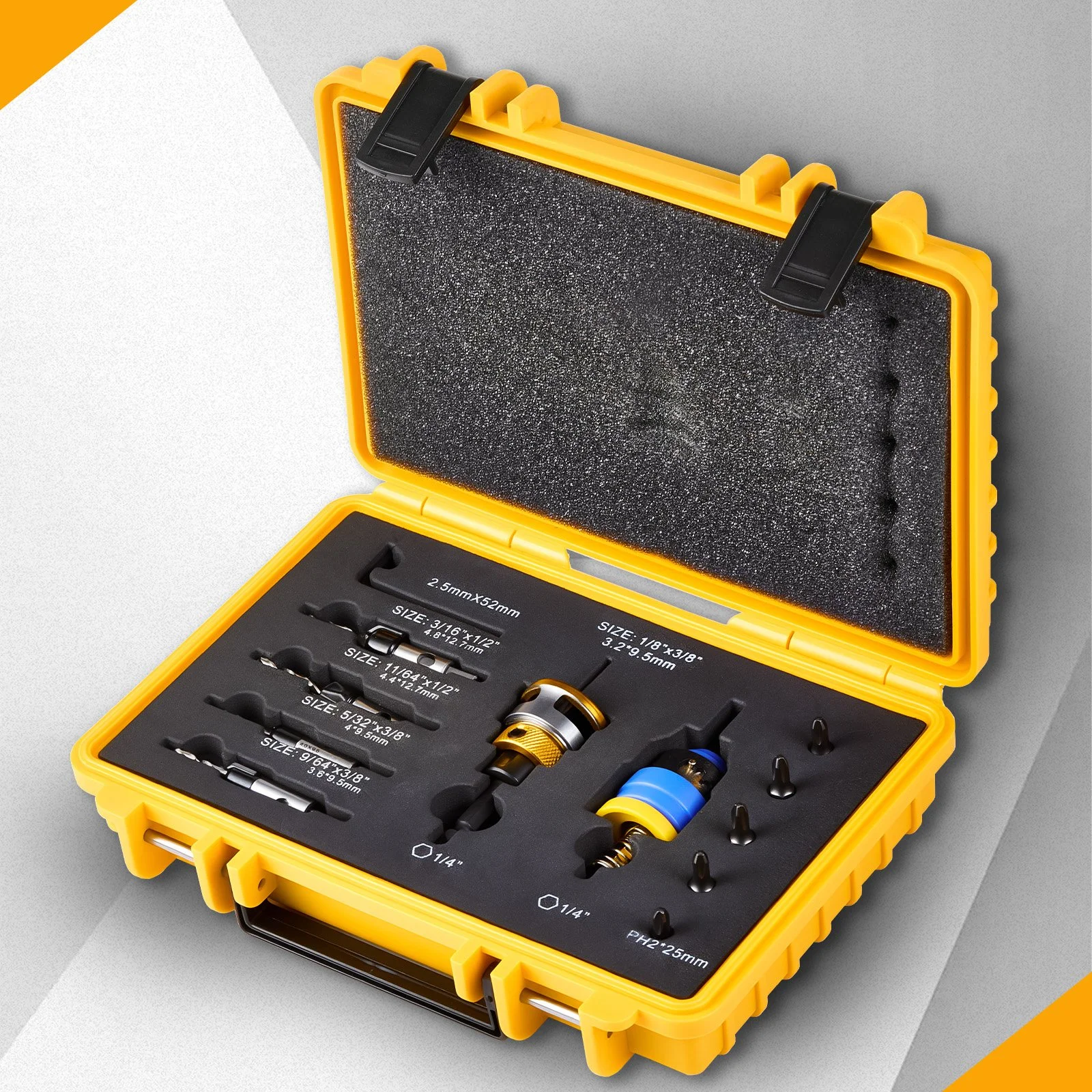 Precision Countersink Drill Bit Set with Depth Stop for Wood Metal Plastic