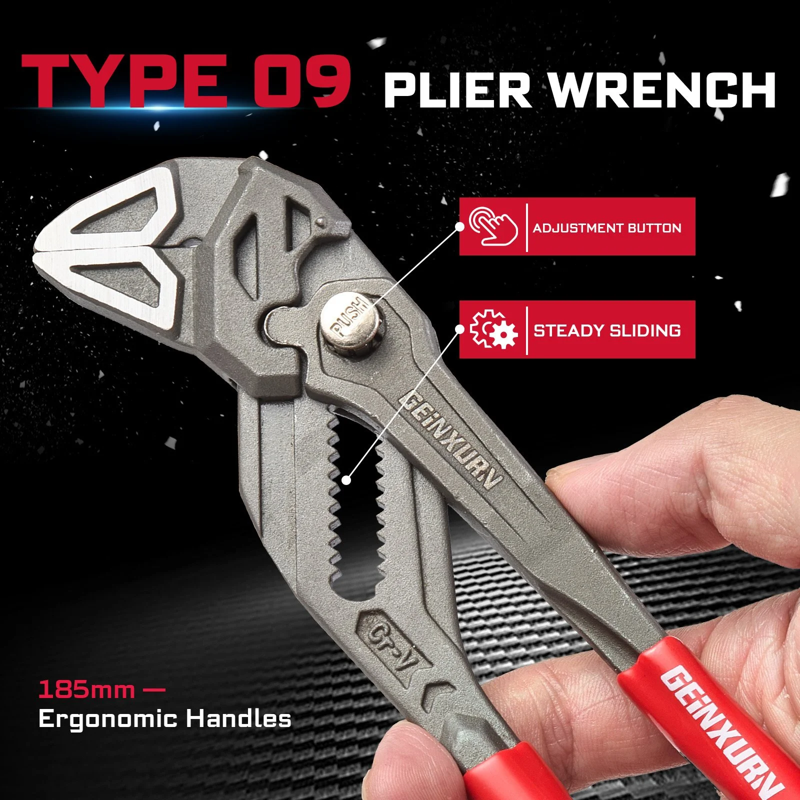 7-Inch Heavy Duty Water Pump Pliers with Quick-Adjust Button
