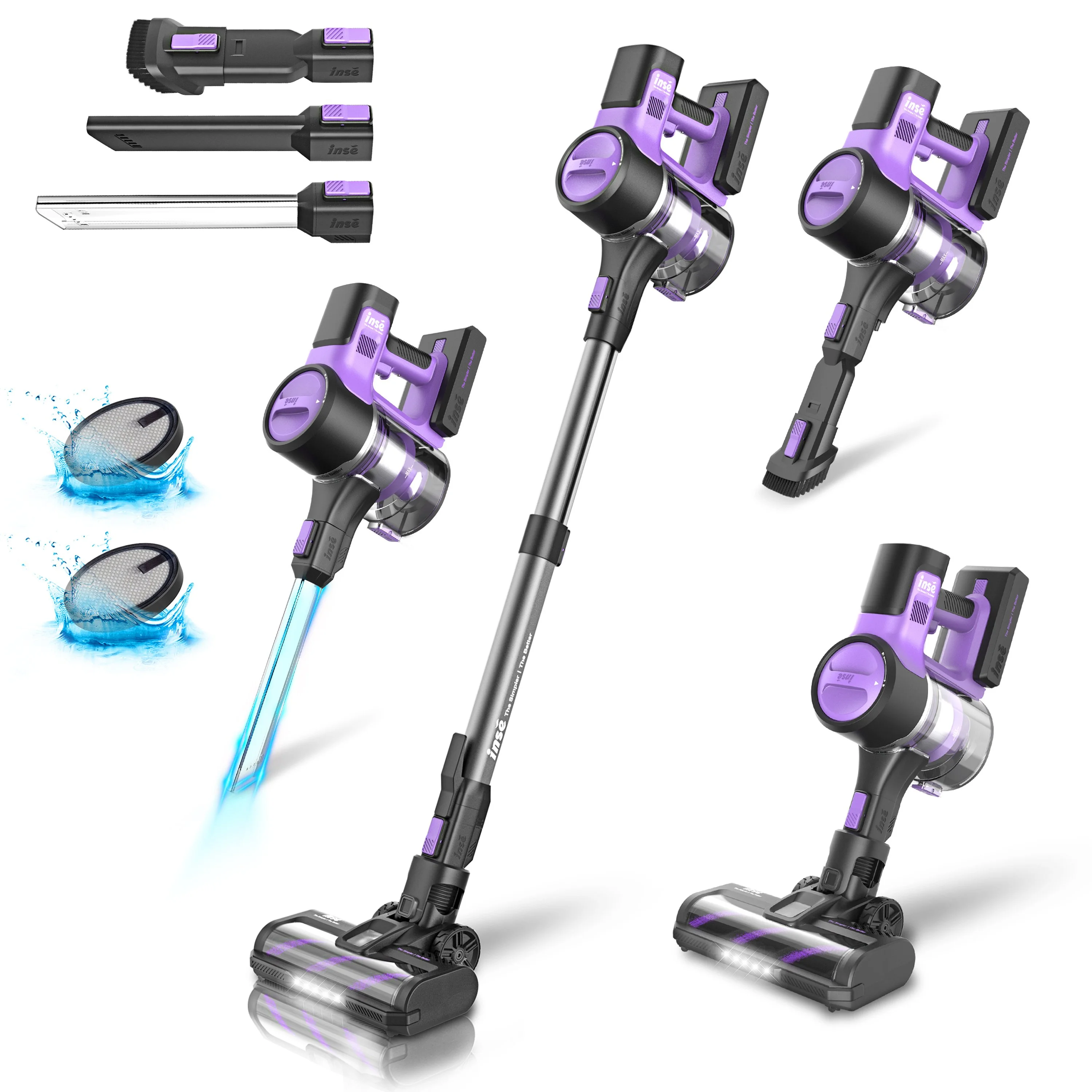 Powerful 6-in-1 Cordless Stick Vacuum Cleaner with 45Kpa Suction