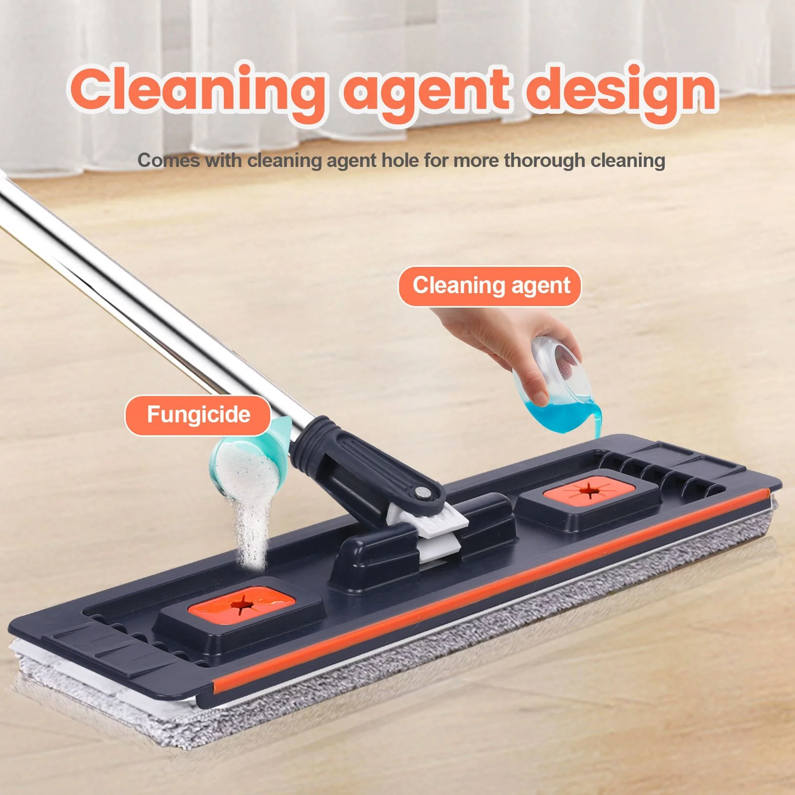 Hands-Free Dual-Chamber Flat Mop & Bucket Floor Cleaning System