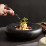 Elegant Thick Rim Ceramic Dinner Plate for Salads & Everyday Dining