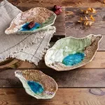 Handcrafted Ceramic Oyster Shell Plate for Sushi & Small Dishes