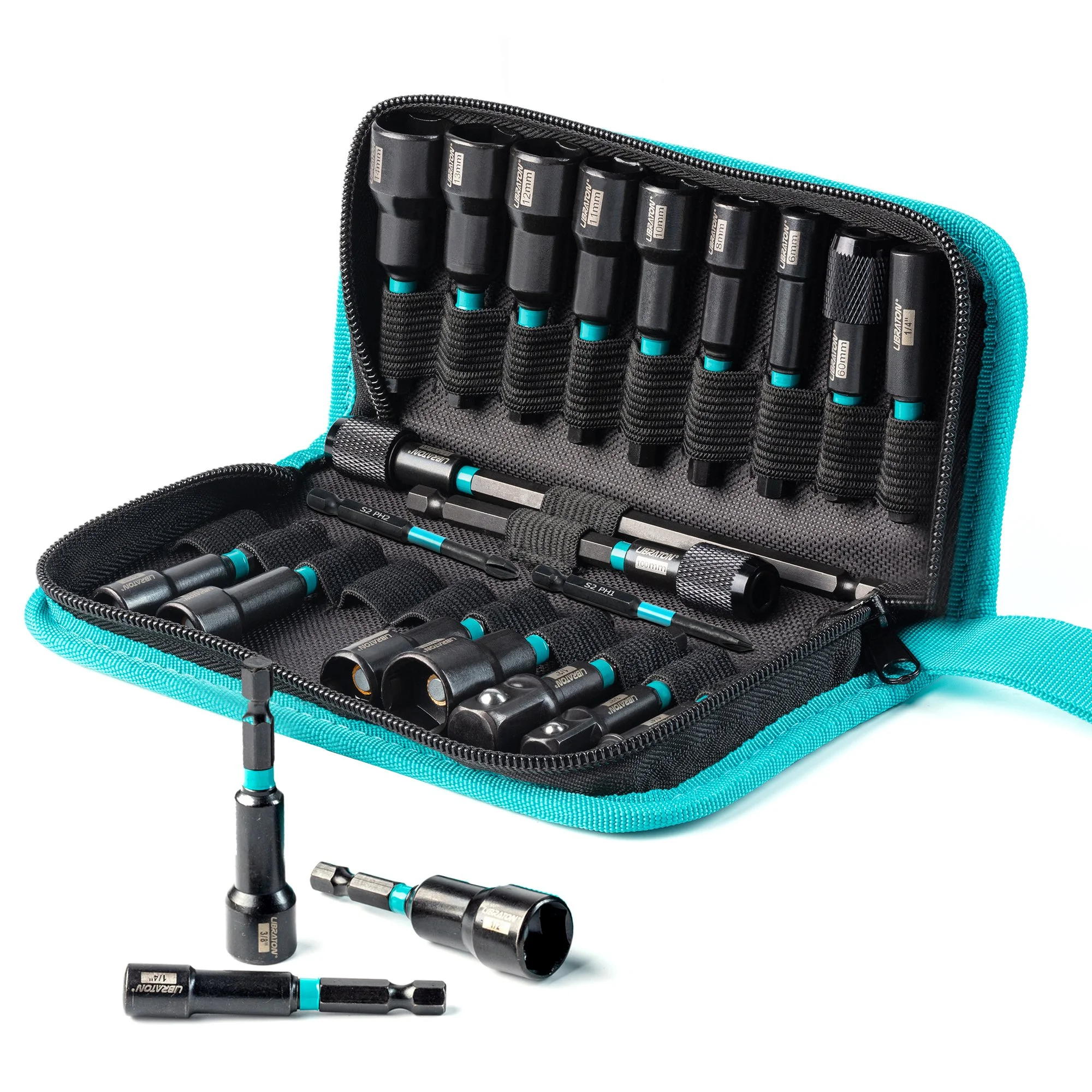 23-Piece Magnetic Nut Driver & Impact Bit Set with Extensions