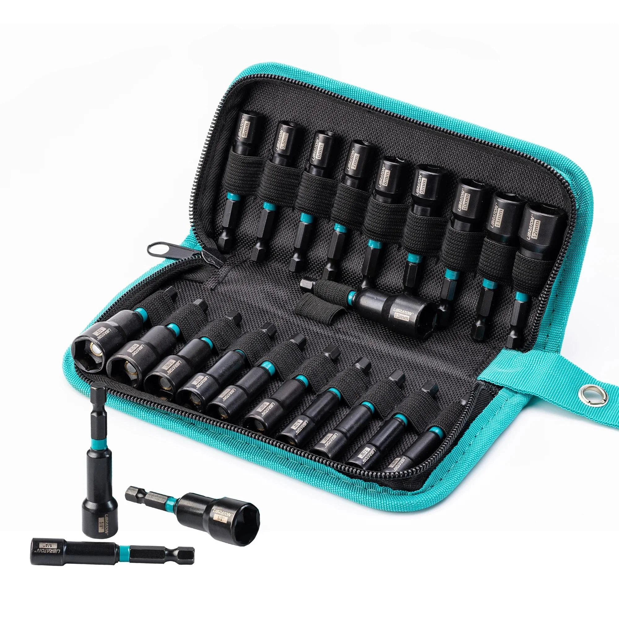 20-Piece Magnetic Nut Driver Set Impact-Ready 1/4" Hex SAE & Metric