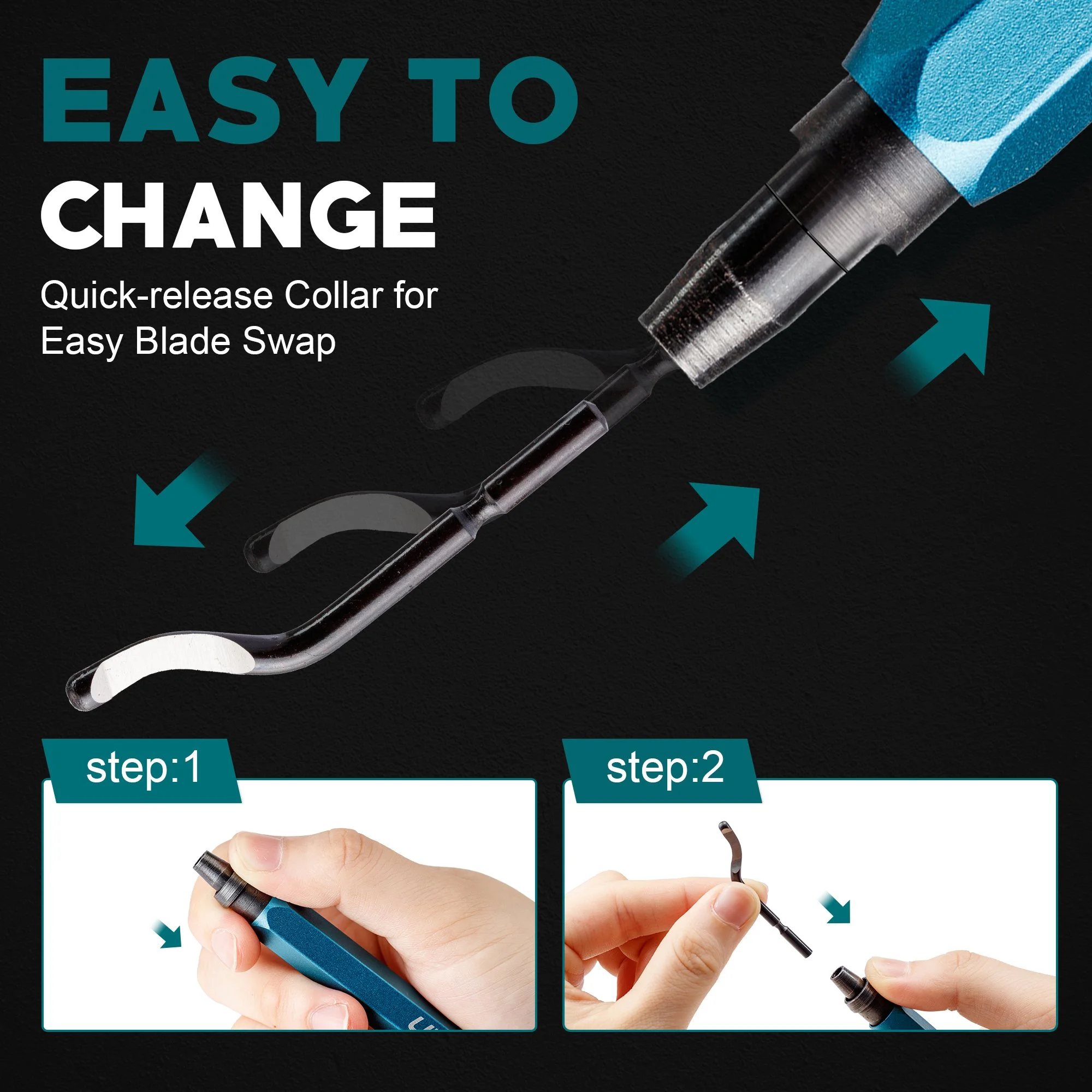 360° Rotary Deburring Tool Kit with 11 Blades for Metal & Plastic
