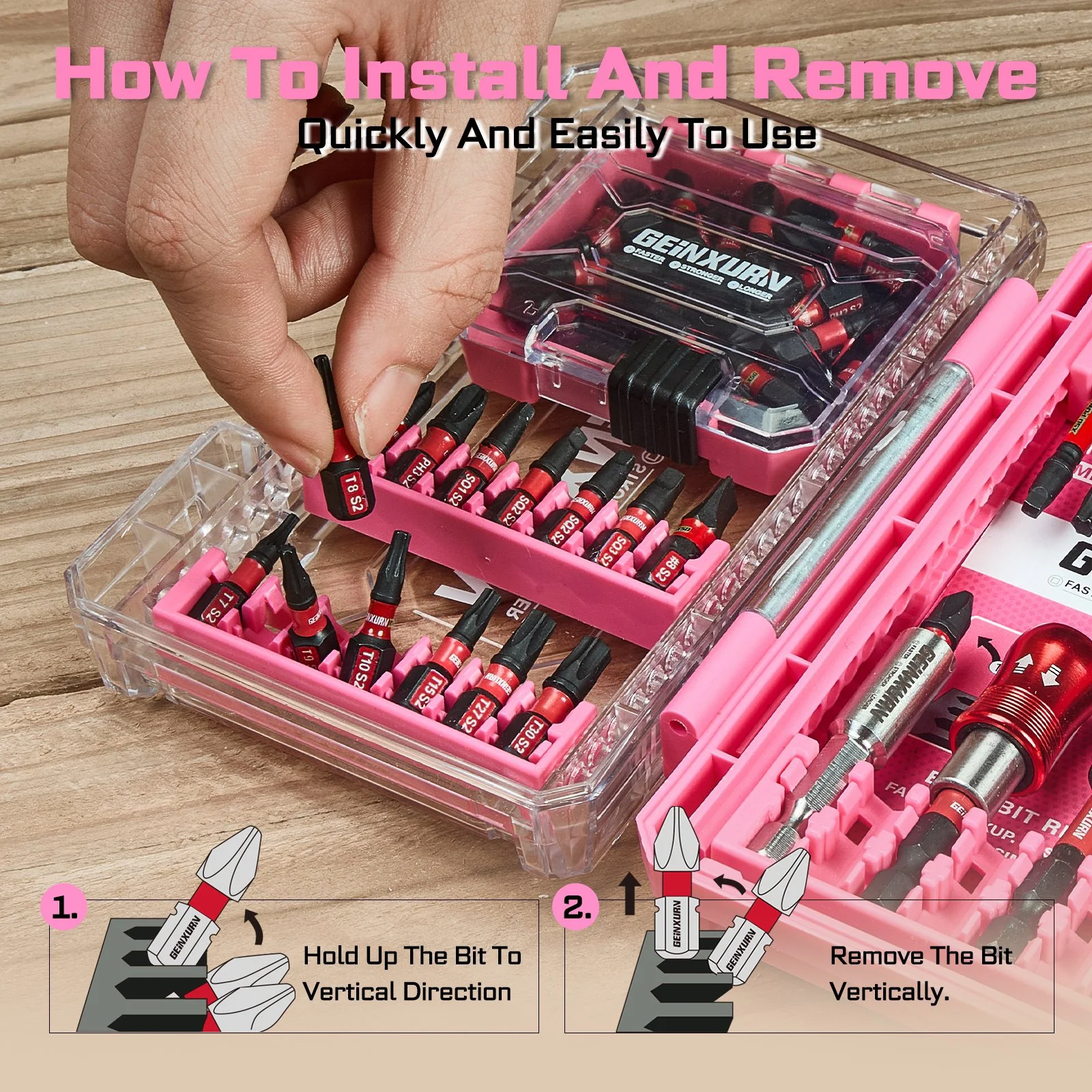 56-Piece Impact Screwdriver Bit Set with Magnetic Holders & Stackable Case