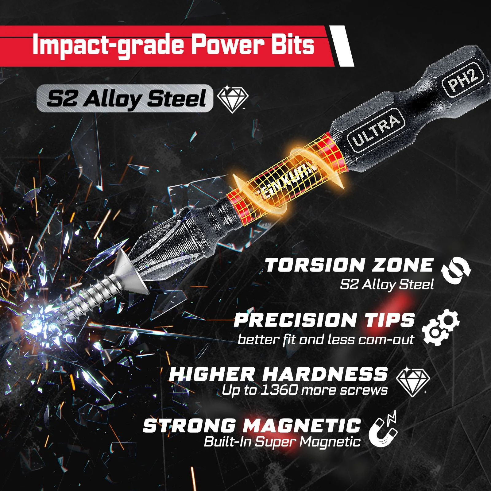 58-Piece Compact DIY Tool Set with Impact Bits, Mini Ratchet & Step Drill