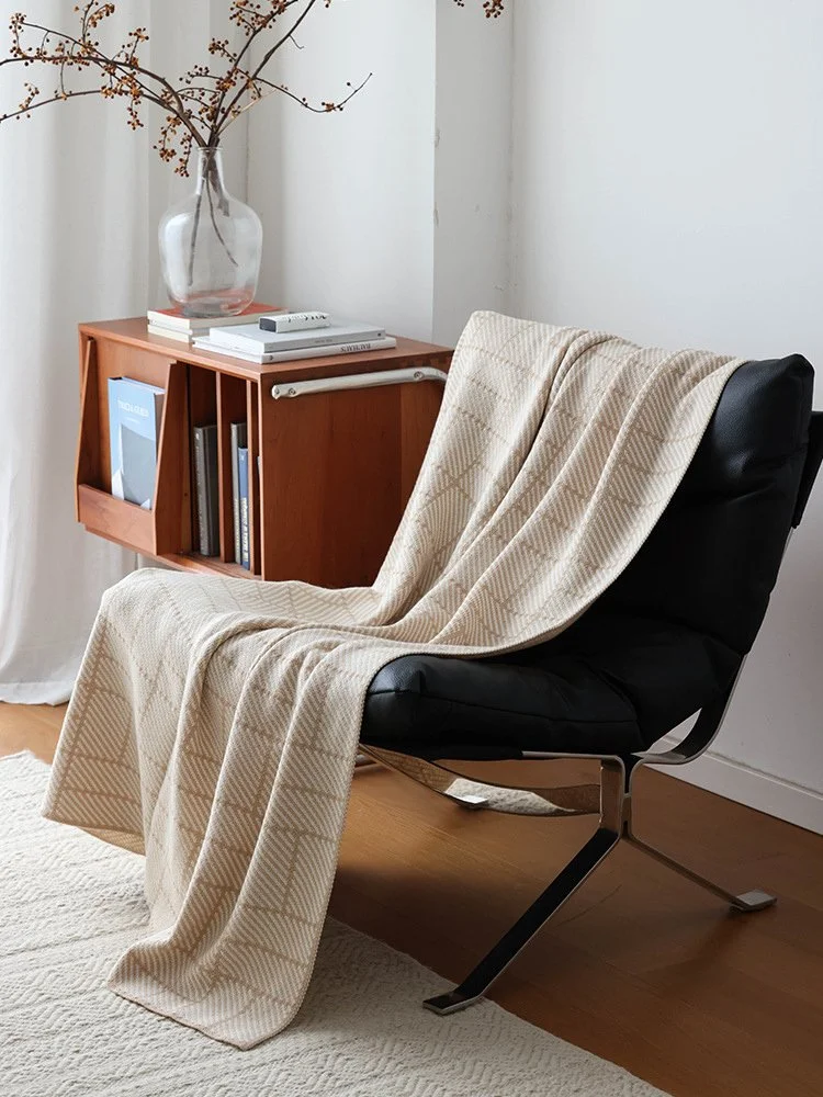 Nordic Geometric Knitted Throw Blanket for Sofa & Bed