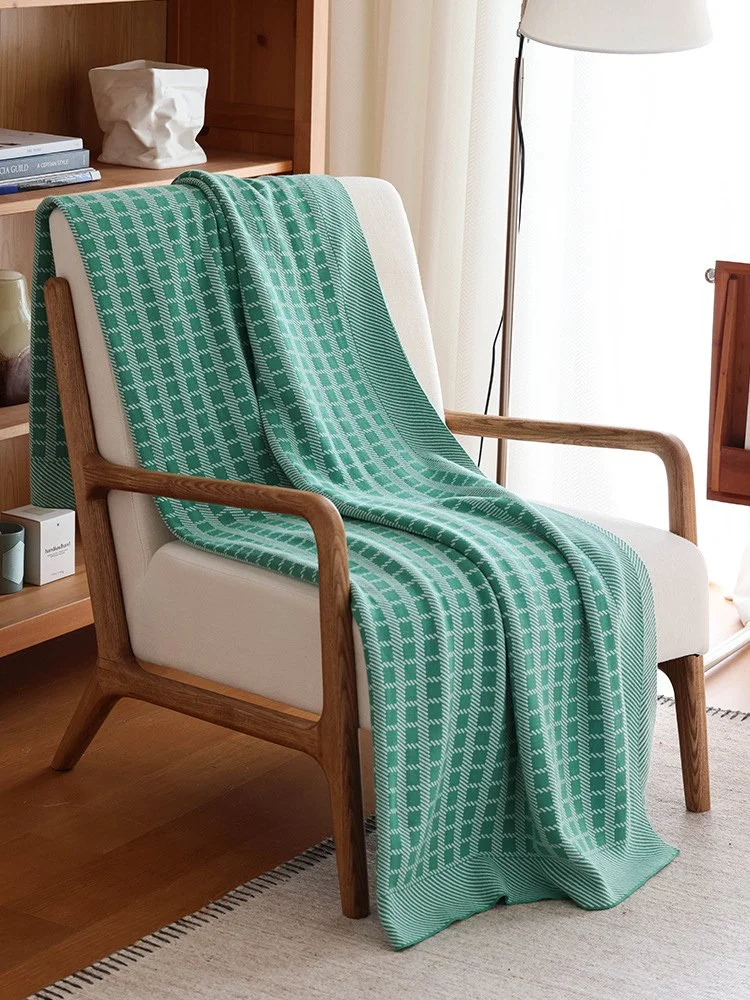 Modern Geometric Knit Throw Blanket for Sofa and Bed