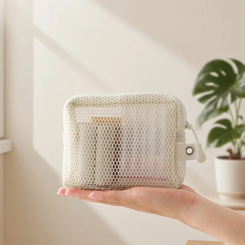 Clear Mesh Travel Makeup & Toiletry Organizer Bag
