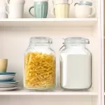 2-Pack 106oz Airtight Glass Storage Jars with Wide Mouth Lids