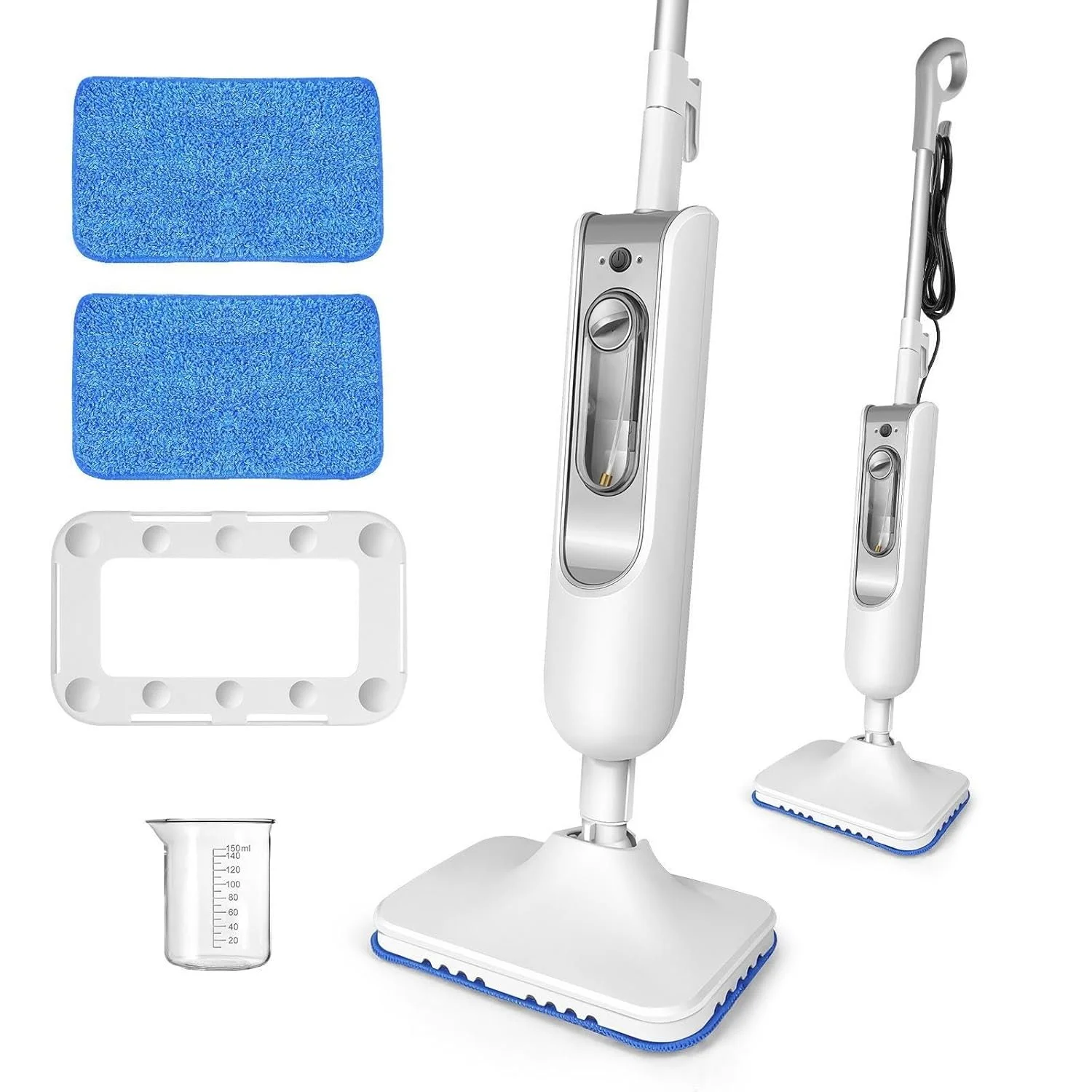 1500W Steam Mop & Detachable Steam Cleaner - 99.9% Bacteria Removal, Carpet & Floor Cleaner