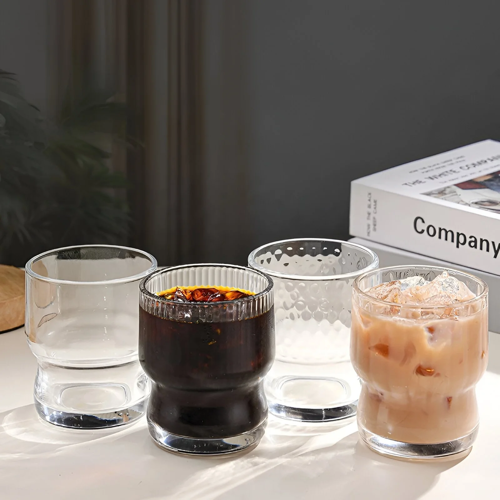 Hammer Patterned Transparent Drinking Cup - Creative Iced Coffee & Juice Cup