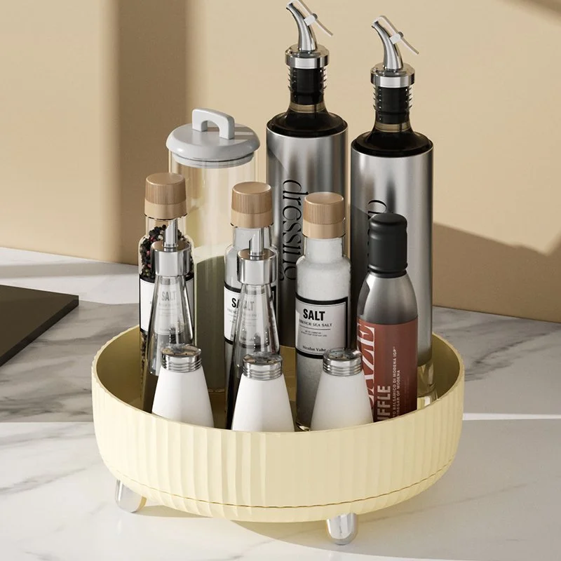 360° Rotating Seasoning Organizer with Storage Trays