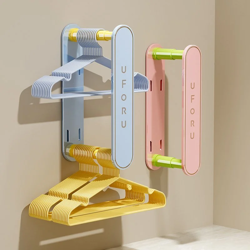 Foldable Wall-Mounted Hanger Organizer for Balcony & Laundry