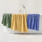 Organic Cotton Striped Towel Set for Adults and Kids, Quick-Dry Bath Towels