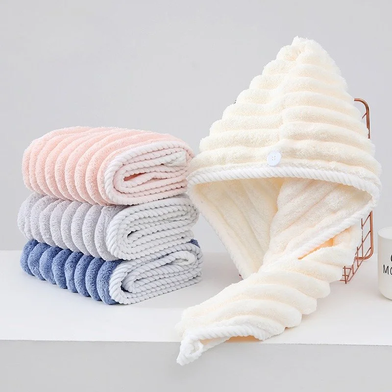 Ultra Soft Coral Fleece Hair Drying Cap – Super Absorbent Shower Towel