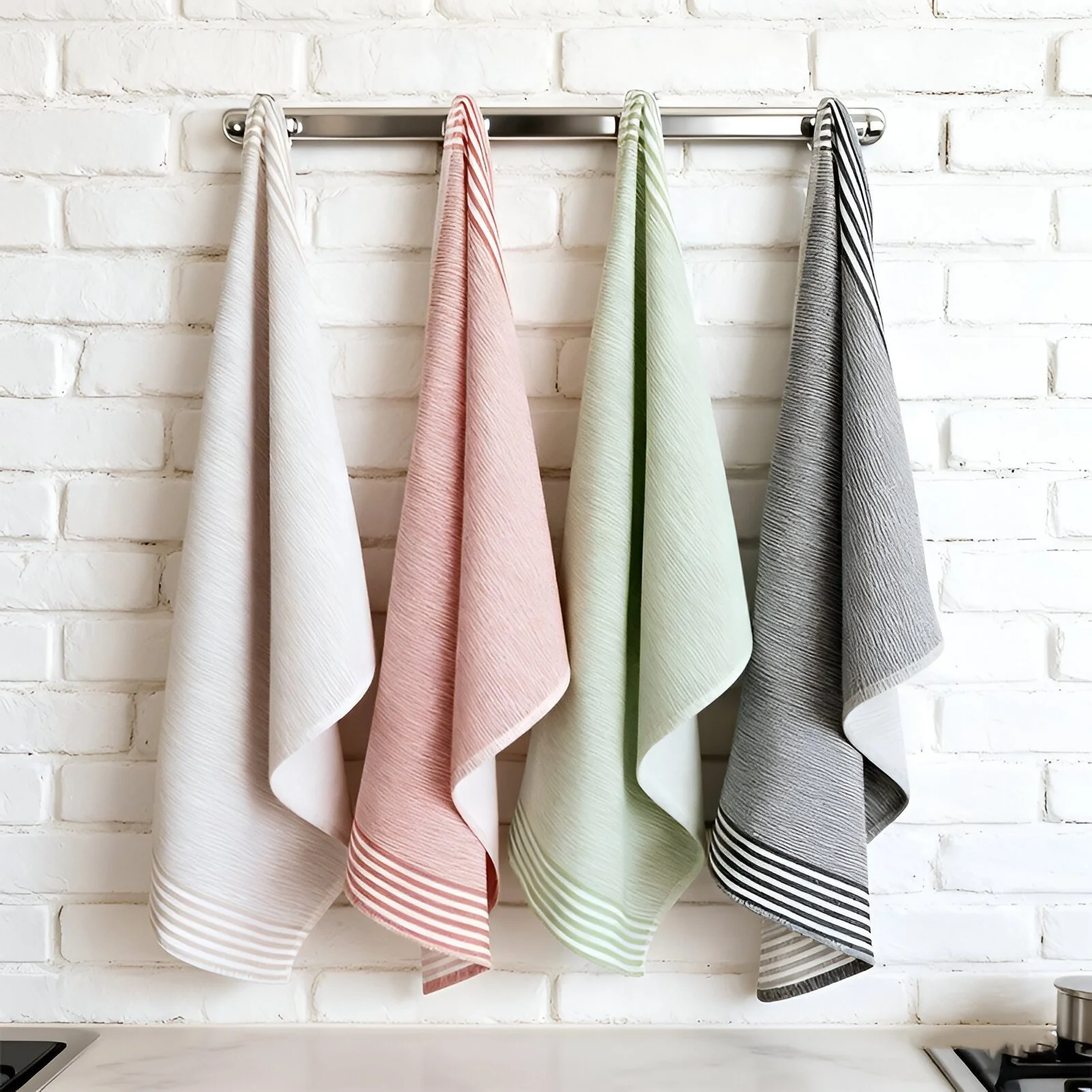 Nordic Cotton Striped Kitchen Tea Towel – Multipurpose Dish & Cleaning Cloth